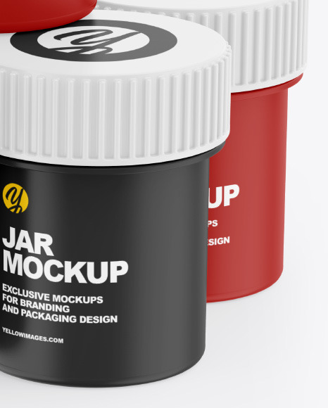 Matte Paint Jars Mockup