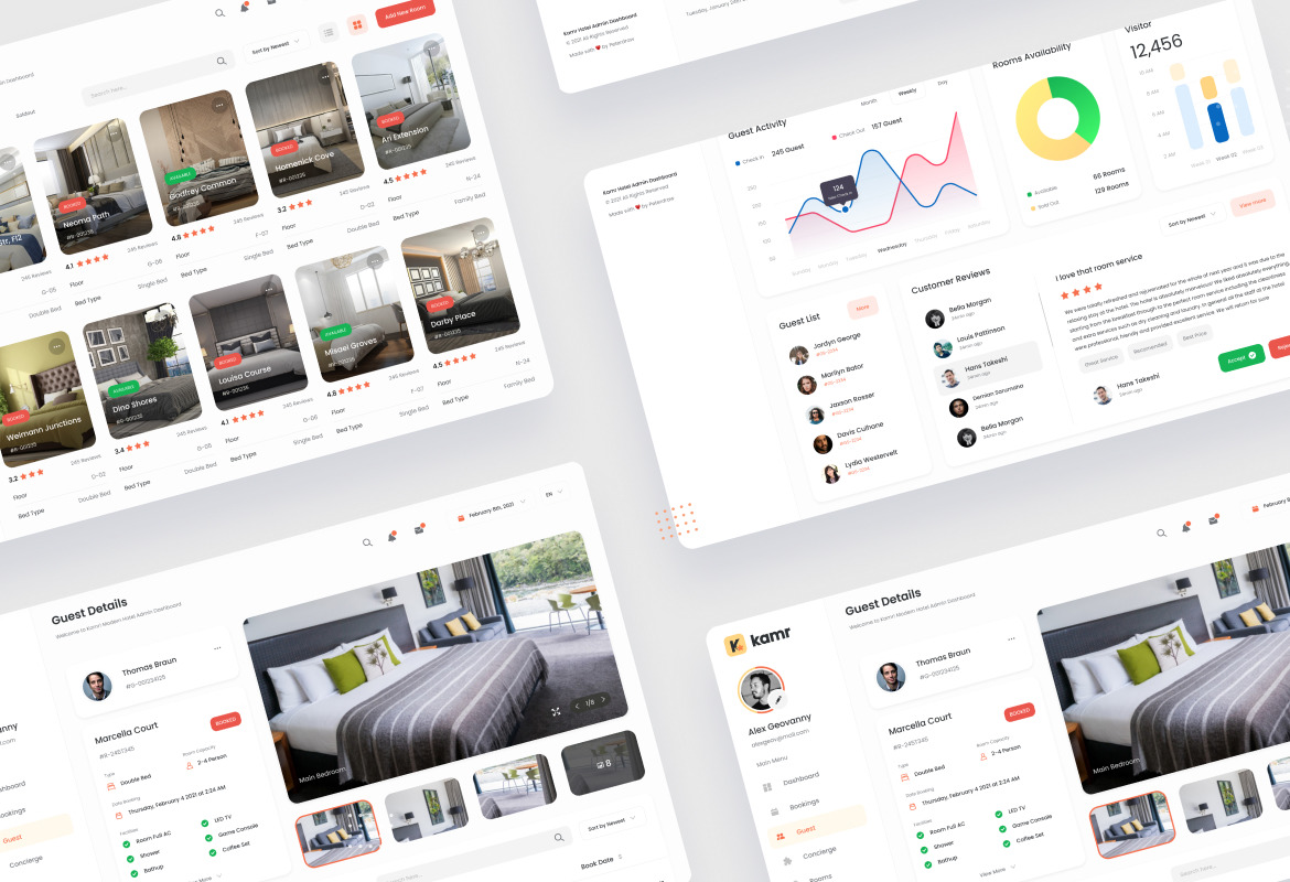 Kmar - Modern Hotel Admin Dashboard UI Template