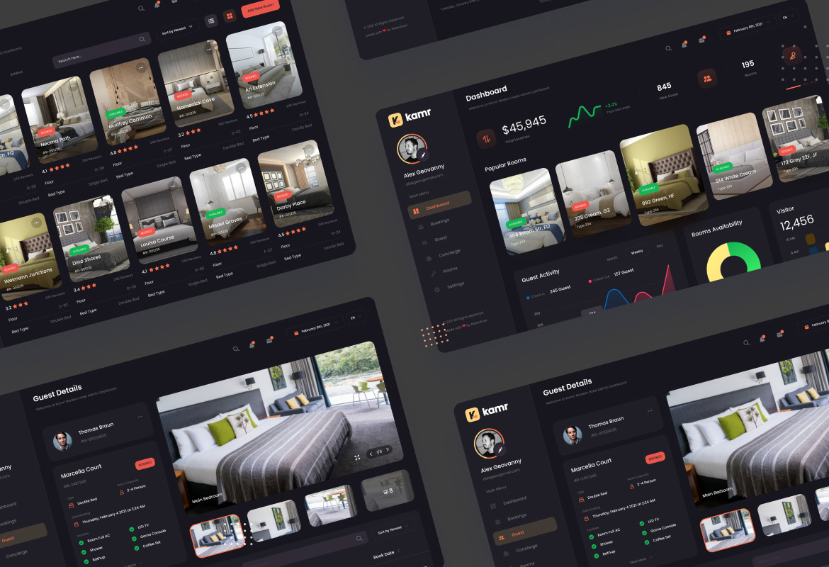 Kmar - Modern Hotel Admin Dashboard UI Template