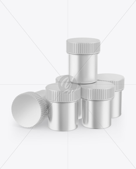 Metallic Paint Jars Mockup