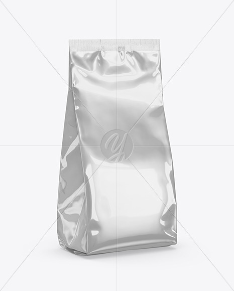 Glossy Metallic Food Bag Mockup