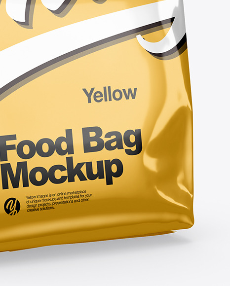 Glossy Metallic Food Bag Mockup