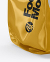 Glossy Metallic Food Bag Mockup