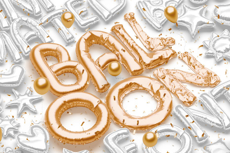 Animated Balloon Font | Side Pack - Gold font