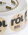 Roll w/Round Stickers Mockup