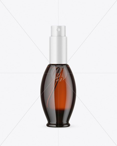 Amber Glass Cosmetic Bottle Mockup