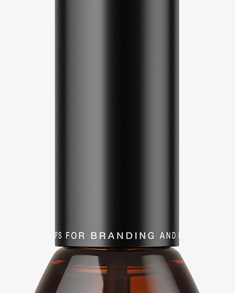 Amber Glass Cosmetic Bottle Mockup