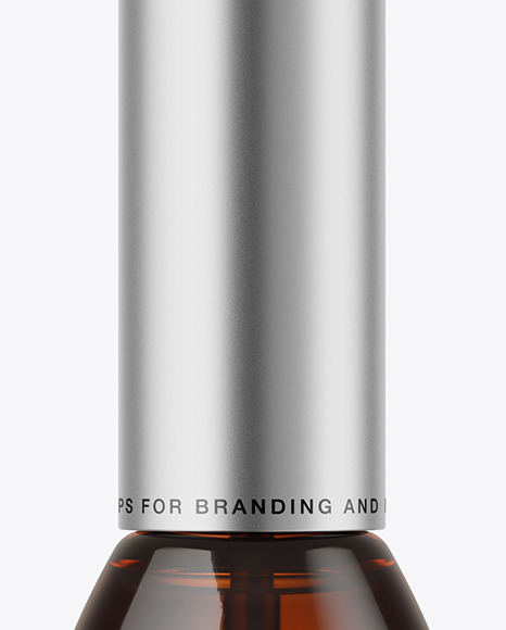 Amber Glass Cosmetic Bottle Mockup