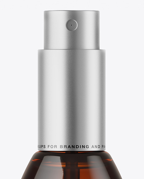 Amber Glass Cosmetic Bottle Mockup