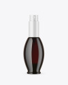 Dark Amber Glass Cosmetic Bottle Mockup