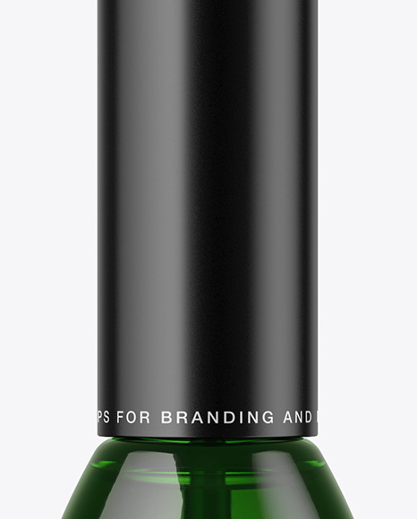 Green Glass Cosmetic Bottle Mockup