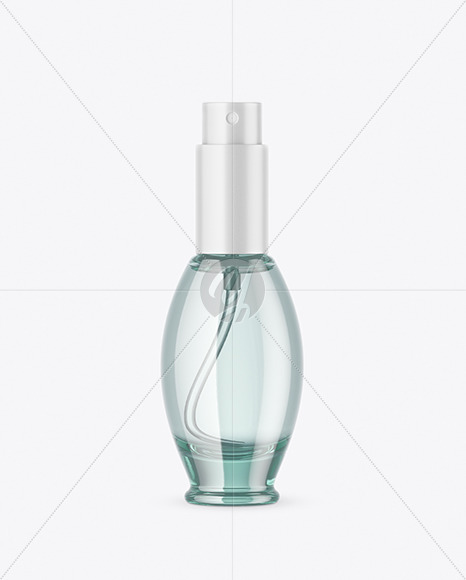 Blue Glass Cosmetic Bottle Mockup