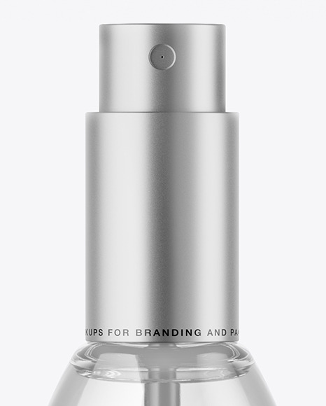 Clear Glass Cosmetic Bottle Mockup