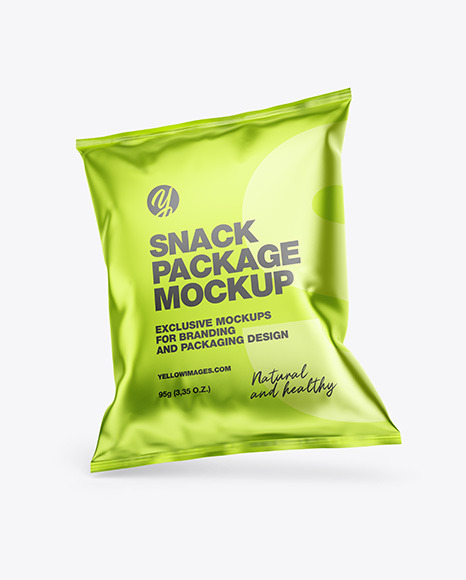 Matte Metallic Snack Package Mockup