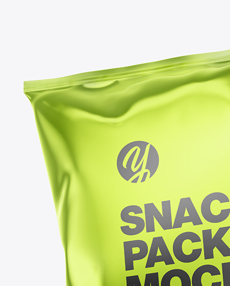 Glossy Metallic Snack Package Mockup