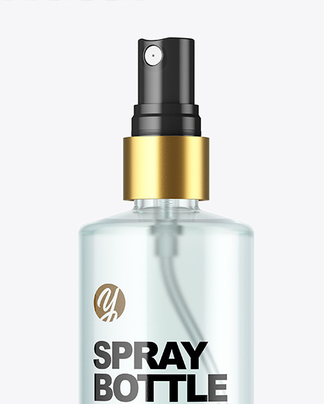 Clear Glass Spray Bottle Mockup