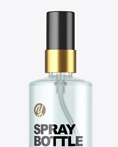 Clear Glass Spray Bottle Mockup