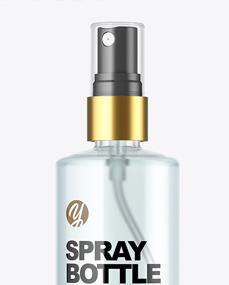 Clear Glass Spray Bottle Mockup