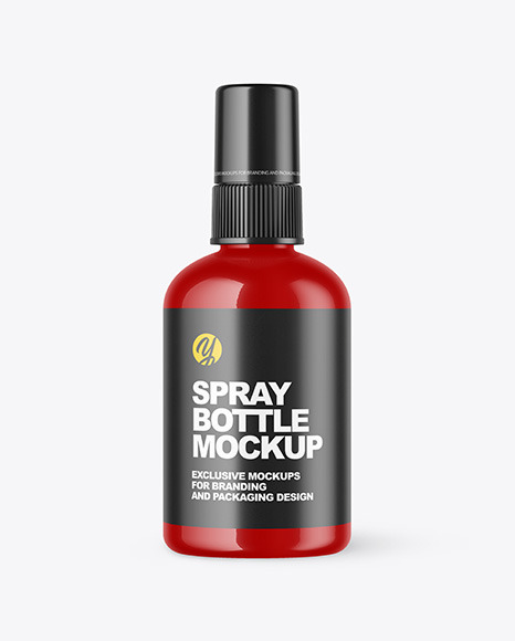 Glossy Spray Bottle Mockup