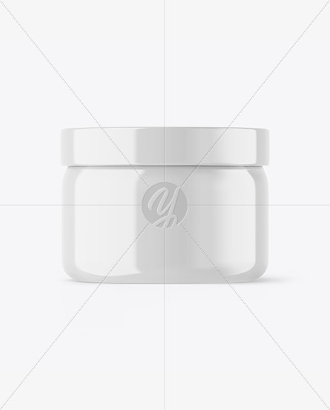 Glossy Plastic Cosmetic Jar Mockup