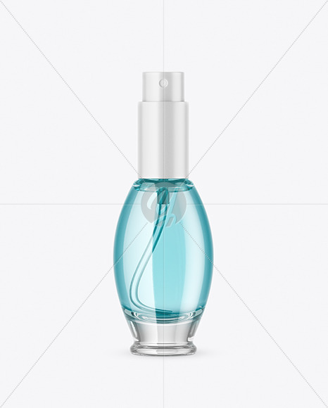 Clear Glass Cosmetic Bottle Mockup