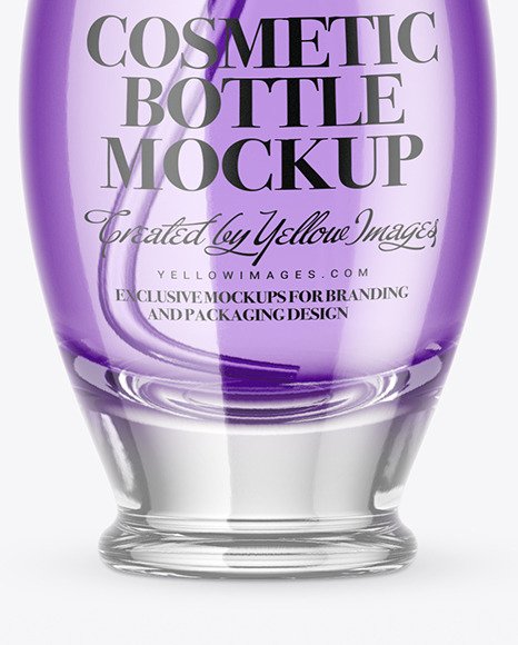 Clear Glass Cosmetic Bottle Mockup