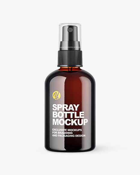 Amber Spray Bottle Mockup