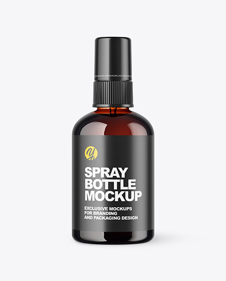 Amber Spray Bottle Mockup