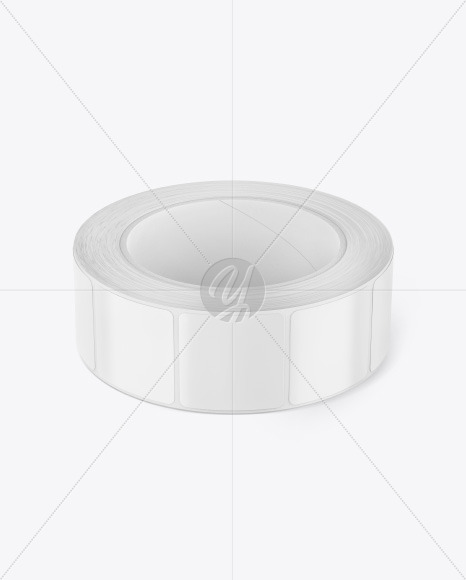 Roll w/Square Stickers Mockup