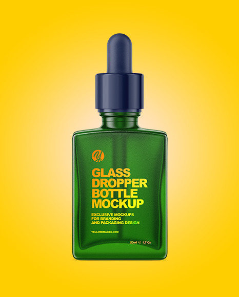 Green Dropper Bottle Mockup