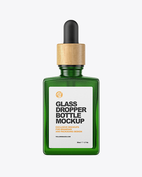 Green Dropper Bottle Mockup