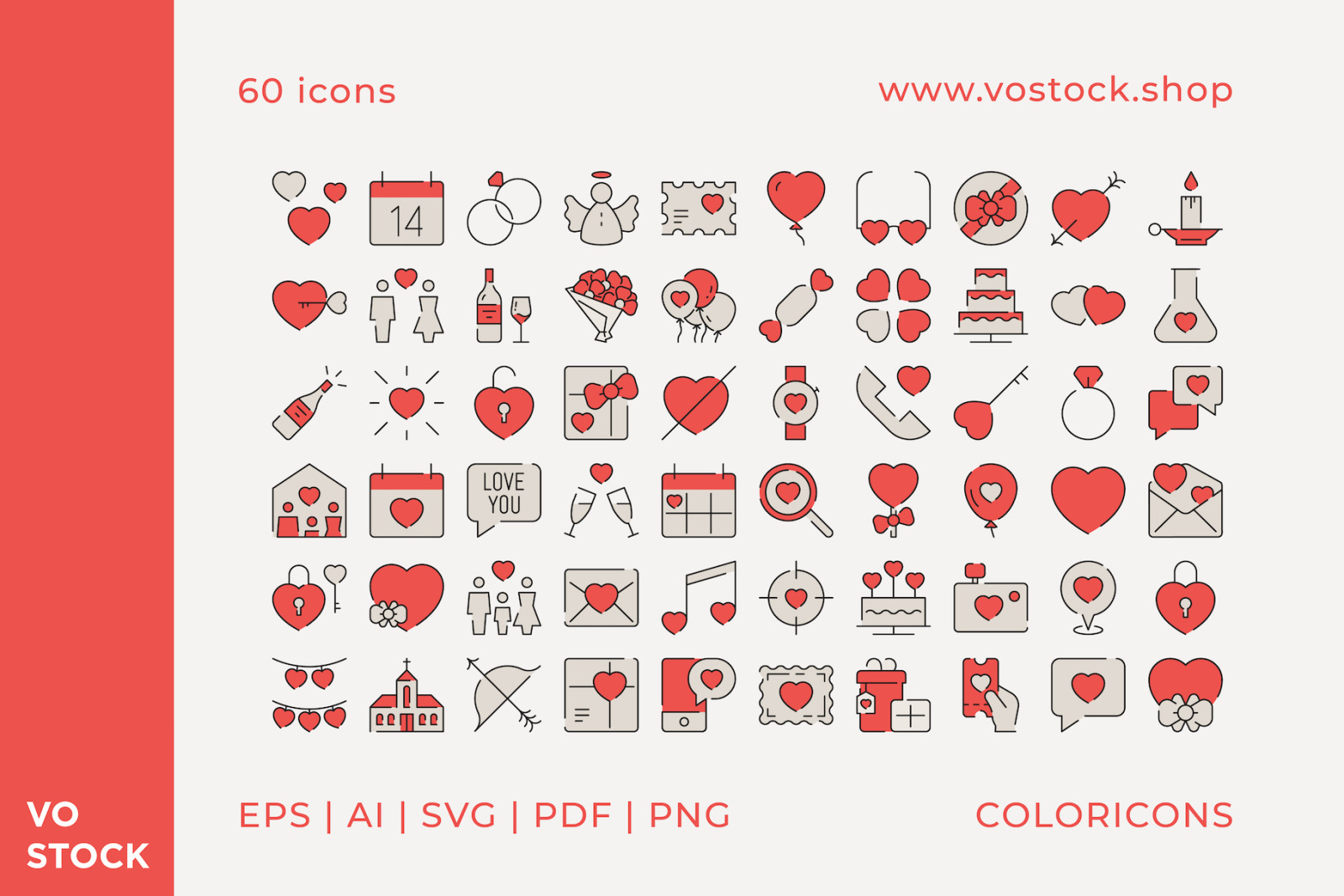 60 Valentines Day Color Icons 60 Valentines Day Color Icons