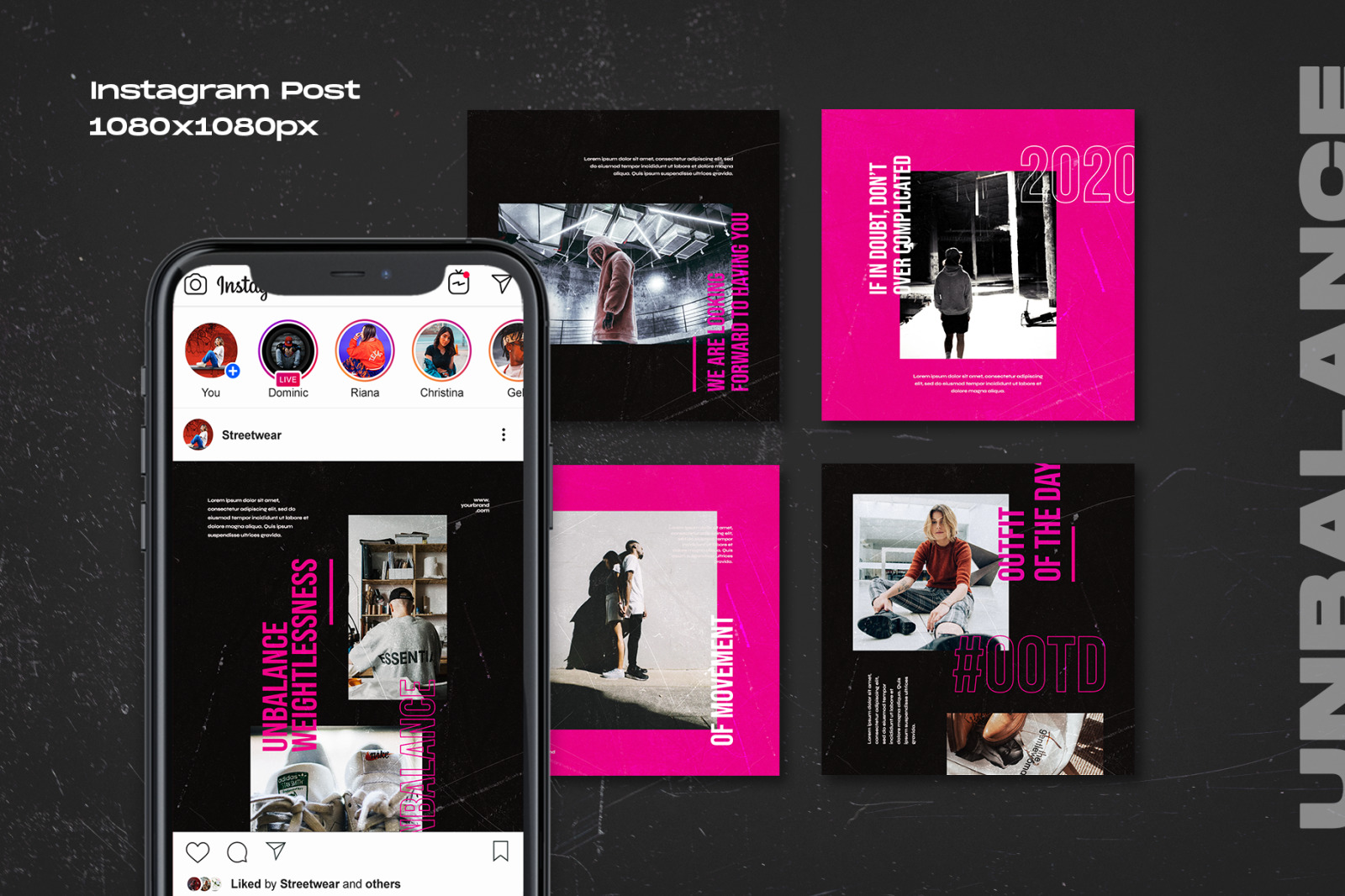 Unbalance - Instagram Stories &amp; Post Template