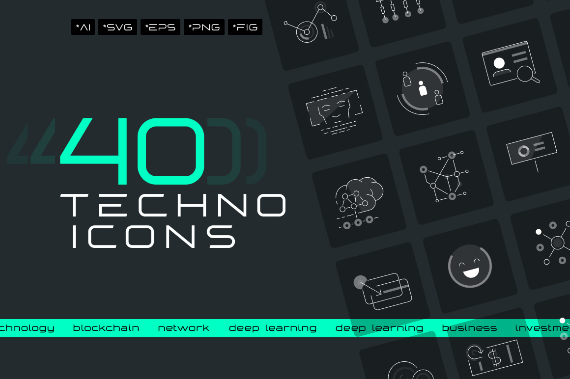 40 Unique Technology Icons