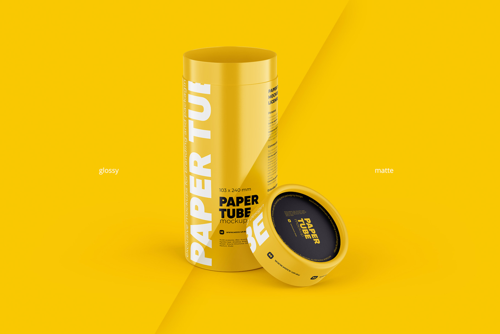 Opened Paper Tube Mockup 103x240mm Opened Paper Tube Mockup 103x240mm