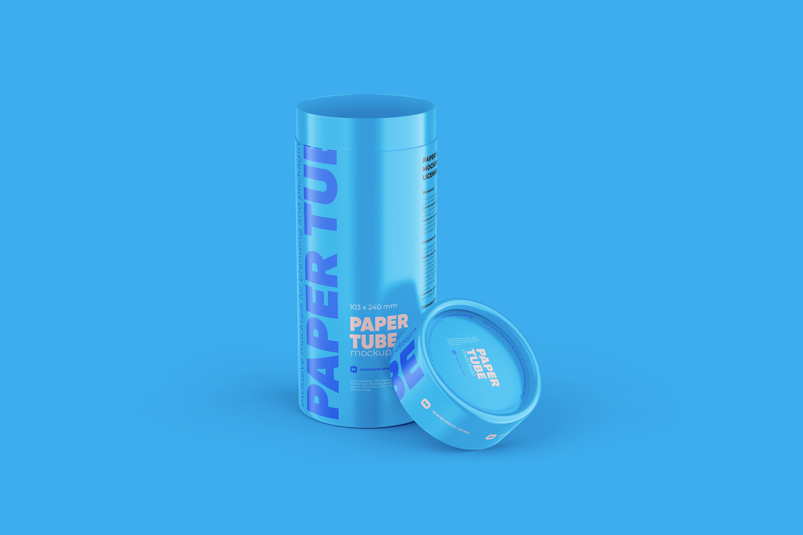 Opened Paper Tube Mockup 103x240mm Opened Paper Tube Mockup 103x240mm