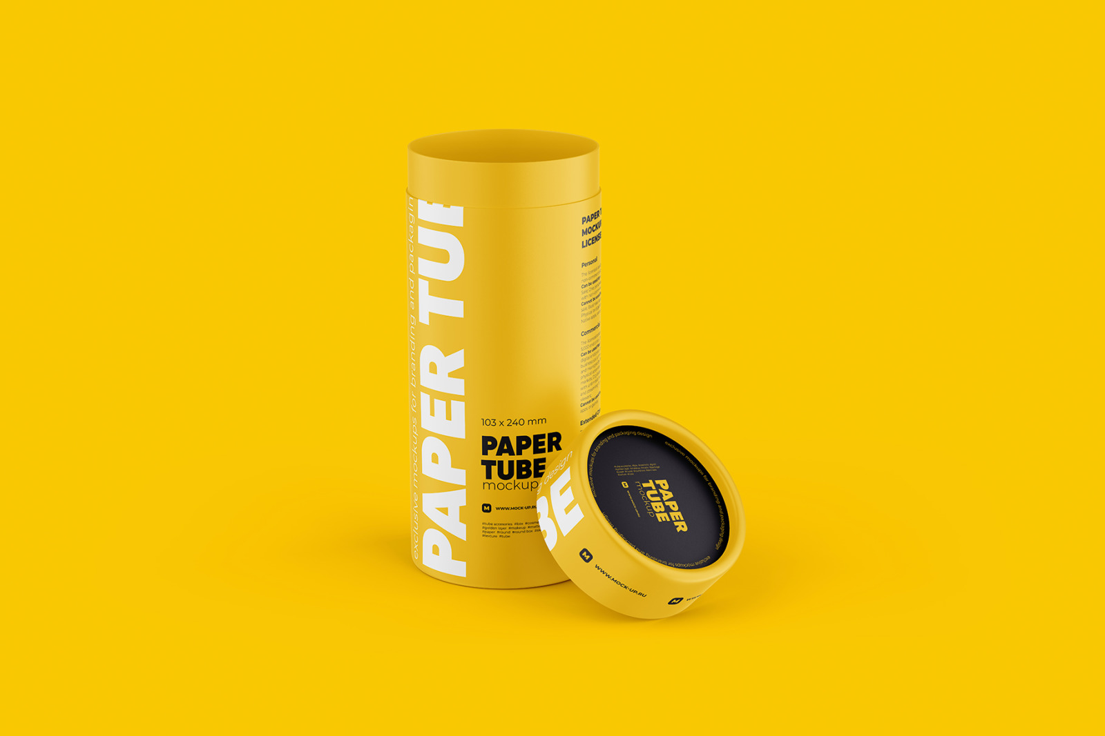 Opened Paper Tube Mockup 103x240mm Opened Paper Tube Mockup 103x240mm
