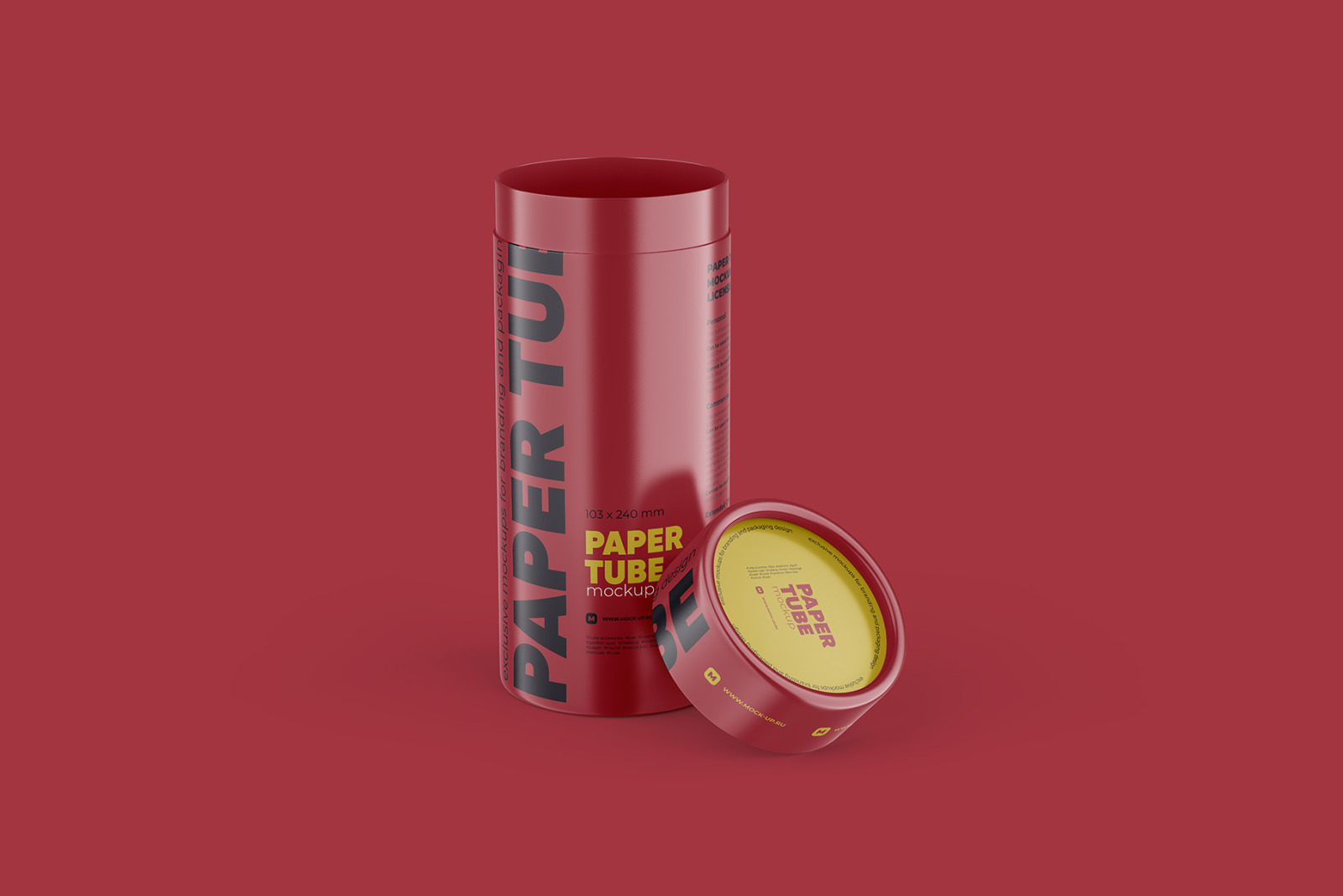 Opened Paper Tube Mockup 103x240mm Opened Paper Tube Mockup 103x240mm