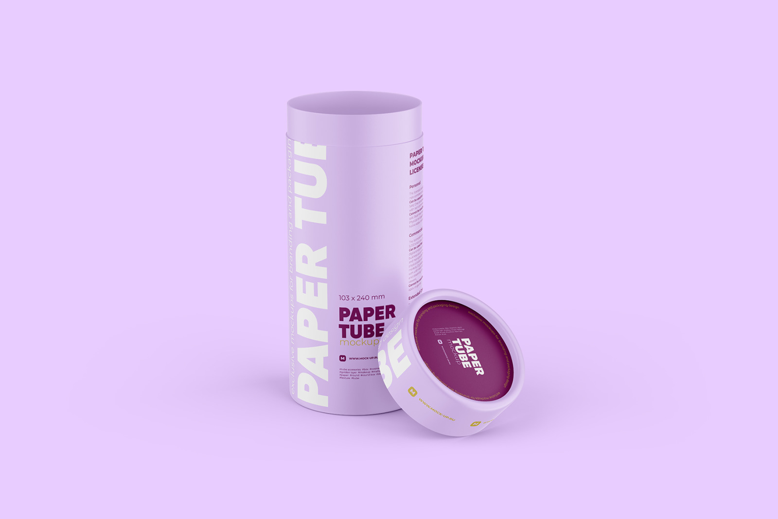Opened Paper Tube Mockup 103x240mm Opened Paper Tube Mockup 103x240mm