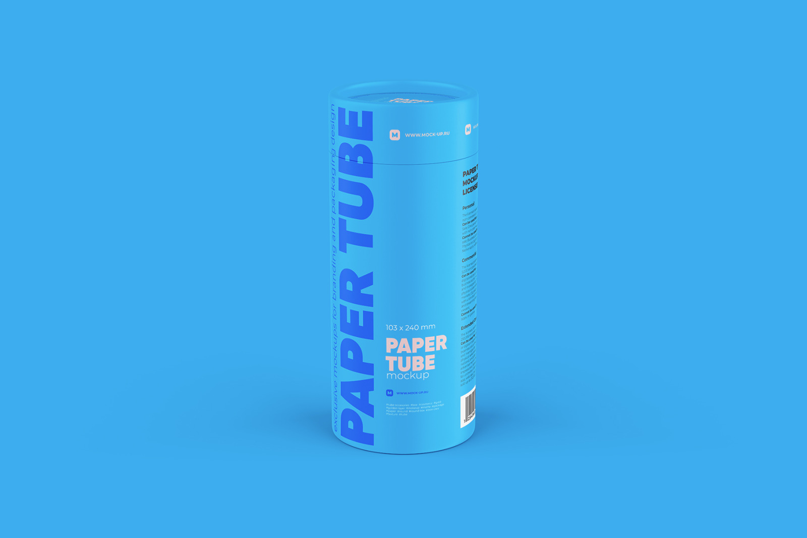 Closed Paper Tube Mockup 103x240mm Closed Paper Tube Mockup 103x240mm