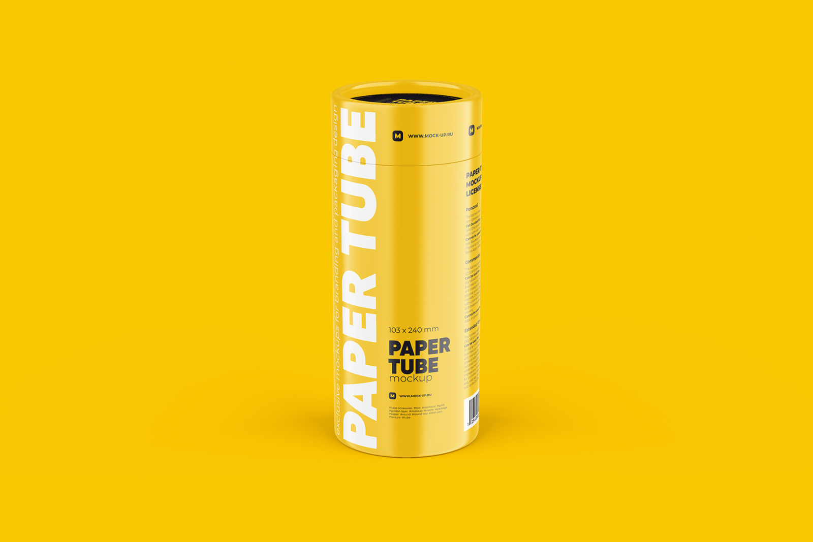 Closed Paper Tube Mockup 103x240mm Closed Paper Tube Mockup 103x240mm