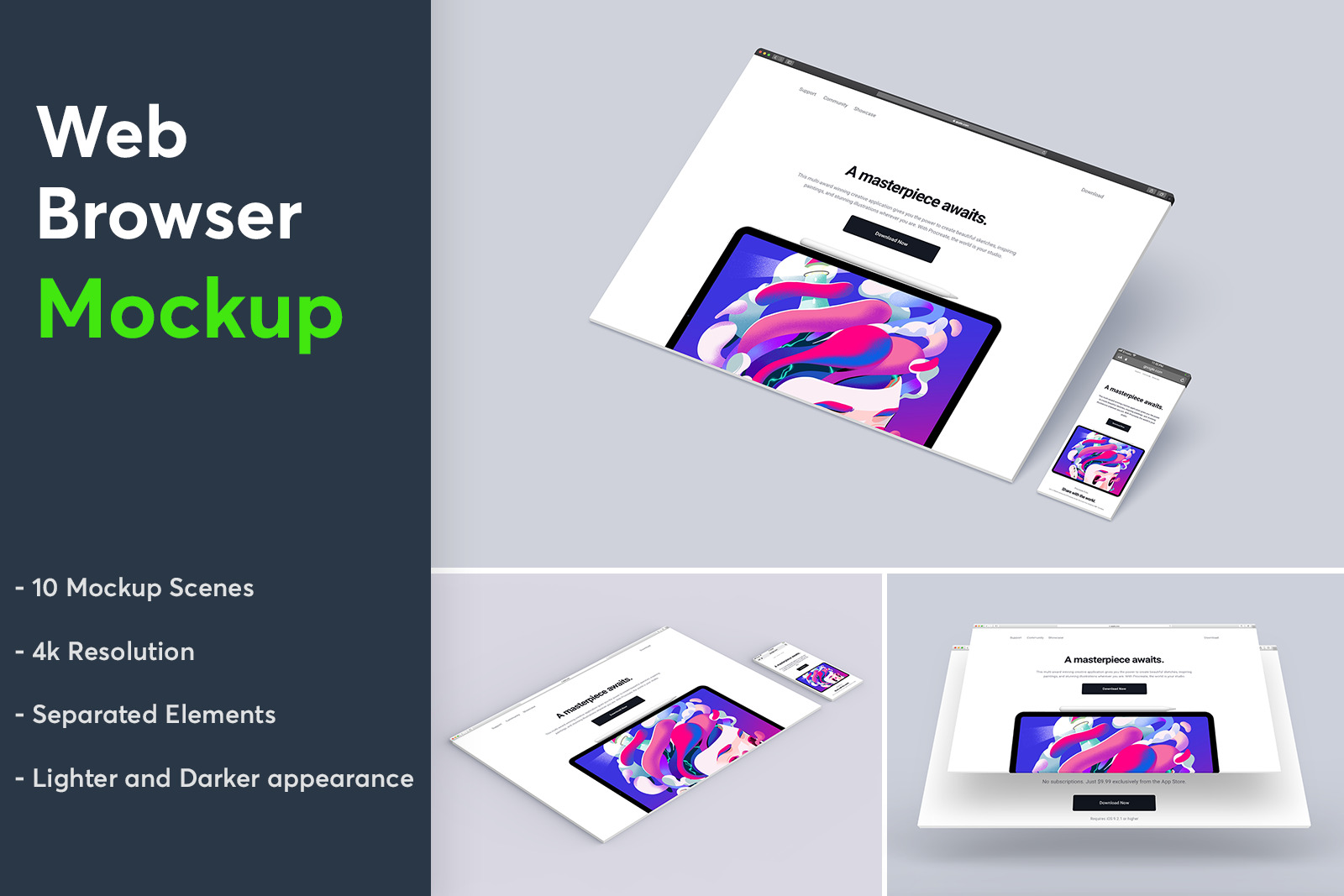 Responsive Website Browser Mockup