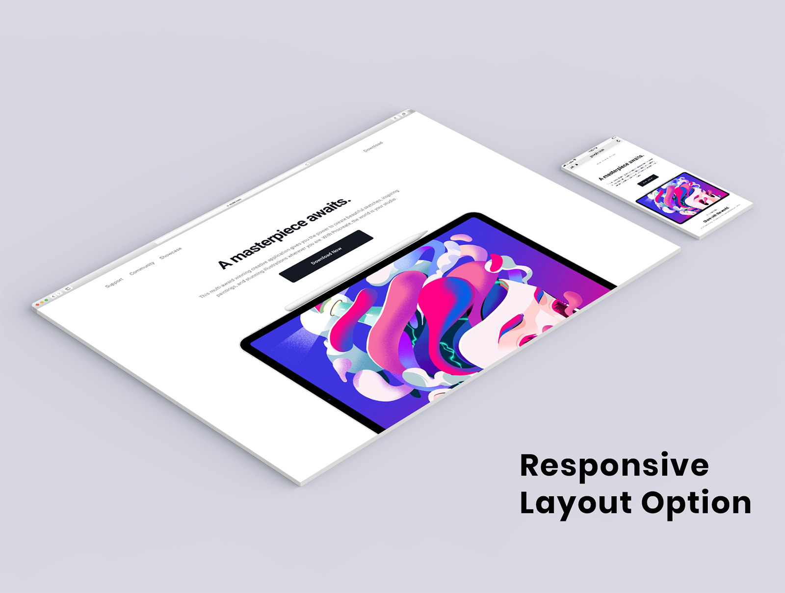 Responsive Website Browser Mockup