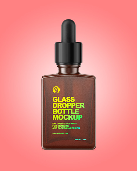 Amber Dropper Bottle Mockup