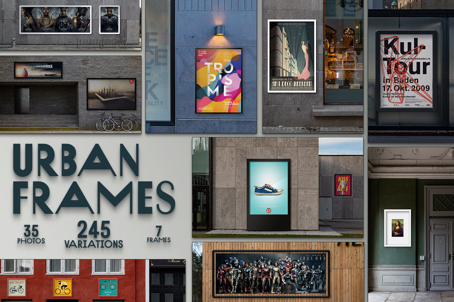 Street Poster Frames - 35 mockups Street Poster Frames - 35 mockups