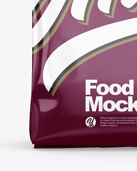 Glossy Food Bag Mockup