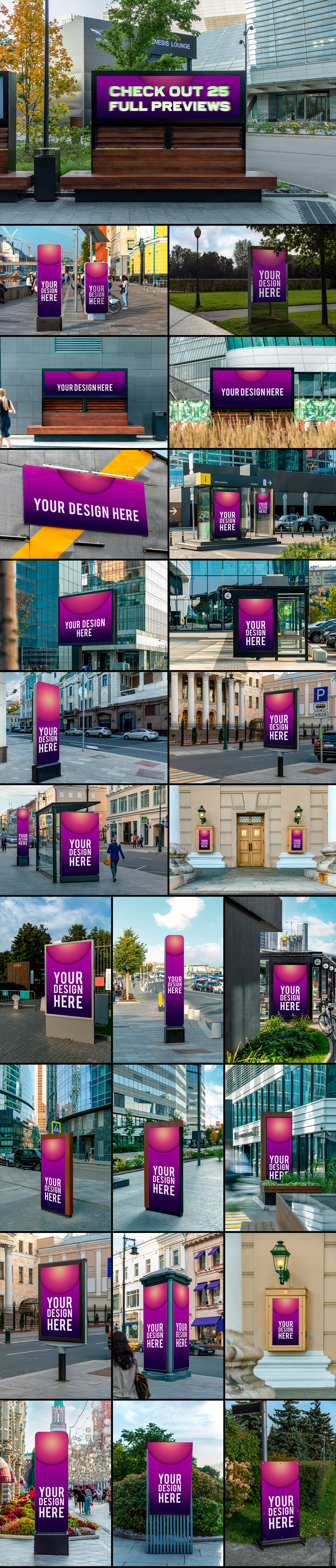25 Street Billboards Mockups 25 Street Billboards Mockups