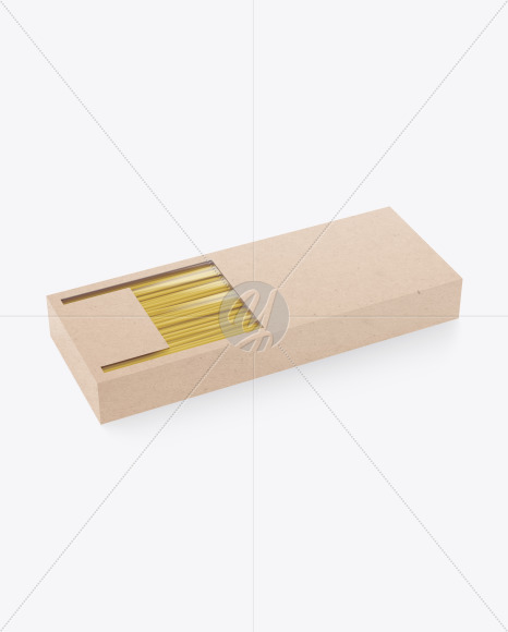 Kraft Box with Spaghetti Mockup