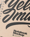 Three Kraft Spring Notebooks Mockup