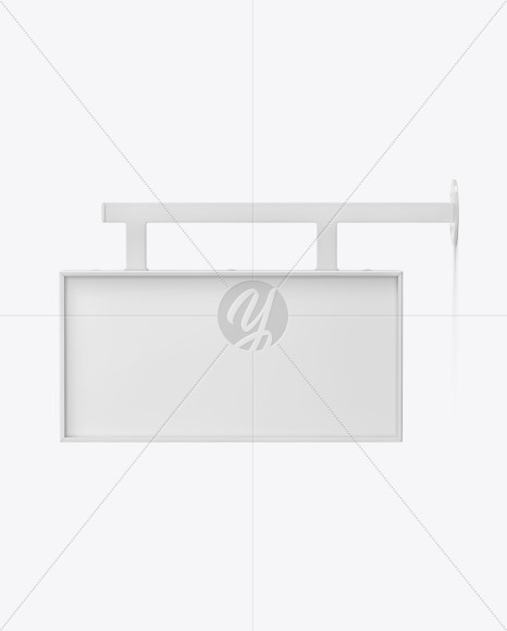 Plastic Rectangular Signboard Mockup